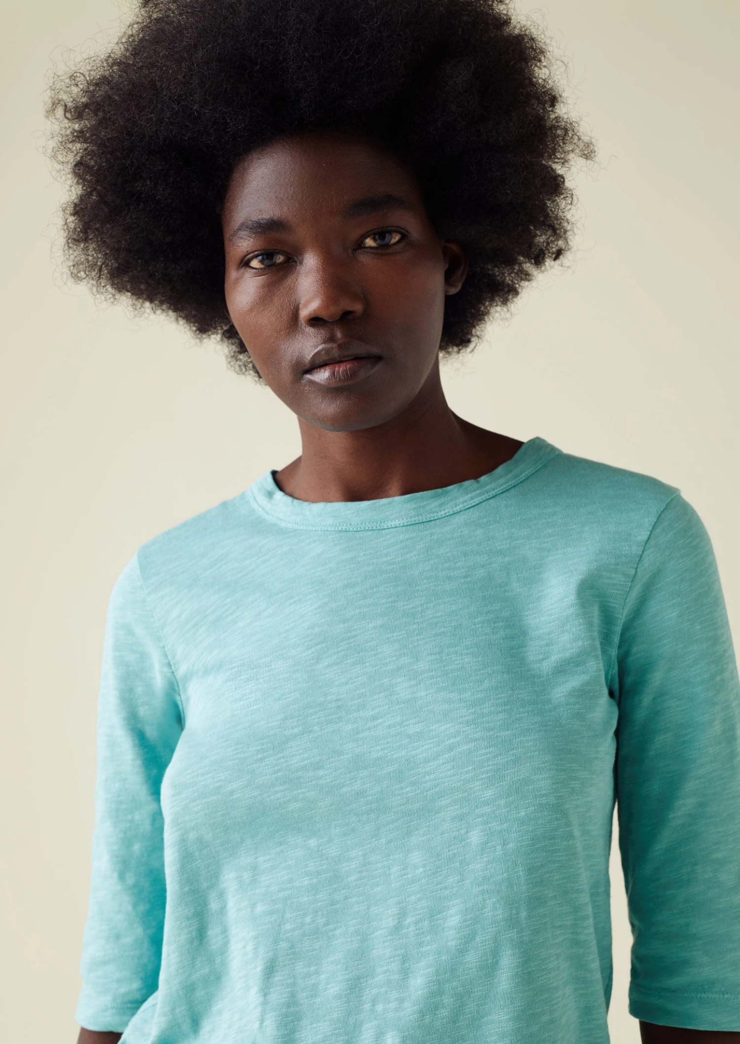 Cleo Cotton Half Sleeve Tee | Sea Green 4 Cleo Cotton Half Sleeve Tee | Sea Green - Image 2
