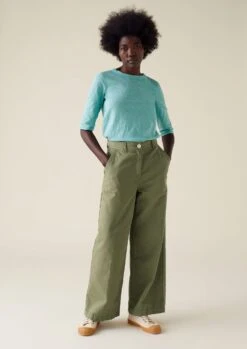 Cleo Cotton Half Sleeve Tee | Sea Green 8 Cleo Cotton Half Sleeve Tee | Sea Green -Falke Store WJETW02 2