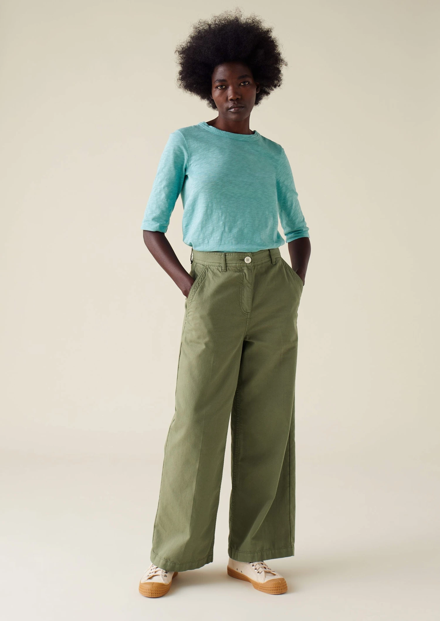 Cleo Cotton Half Sleeve Tee | Sea Green 5 Cleo Cotton Half Sleeve Tee | Sea Green - Image 3