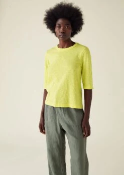 Cleo Cotton Half Sleeve Tee | Pollen -Falke Store WJETW02 5