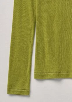 Wool Tencel High Neck Tee | Pea -Falke Store WJETW17 8