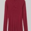 Wool Tencel High Neck Tee | Claret