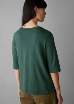 Cleo Garment Dyed Organic Cotton Tee | Marble Green -Falke Store WJEUS07 4