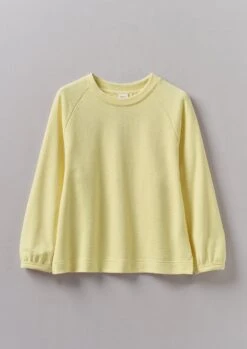 Cotton Jersey Raglan Sweatshirt | Yellow