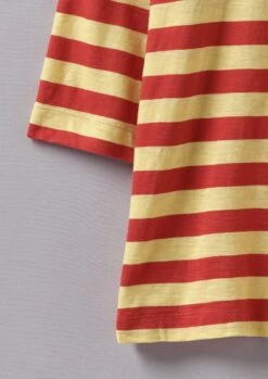 Bold Stripe Cotton Tee | Red/Corn -Falke Store WJEUS10 9