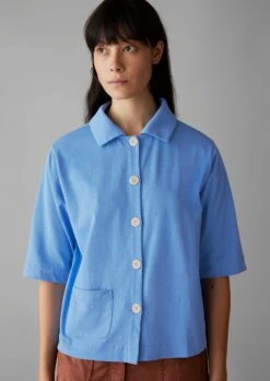 Dry Organic Cotton Jersey Shirt | Cornflower -Falke Store WJEUS17 2 958106bc d676 476d ae1b b48e69cea54a