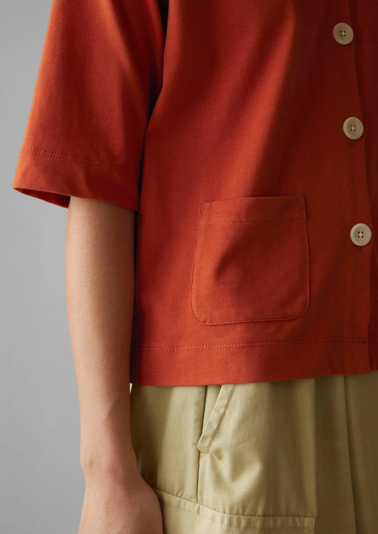 Dry Organic Cotton Jersey Shirt | Russet Orange 5 Dry Organic Cotton Jersey Shirt | Russet Orange - Image 3