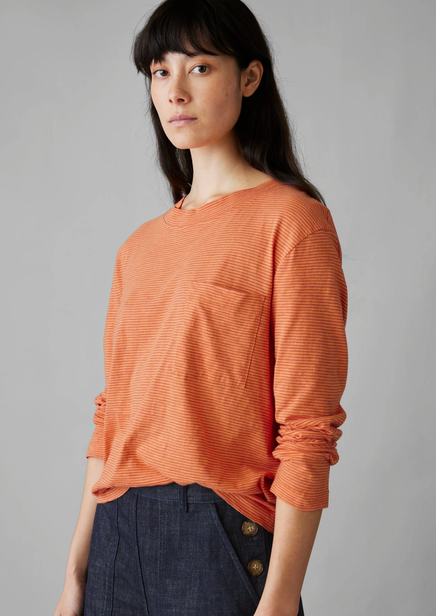 Patch Pocket Organic Cotton Tee | Coral 4 Patch Pocket Organic Cotton Tee | Coral - Image 2
