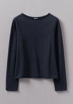 Heavy Cotton Rolled Edge Tee | Blue Graphite