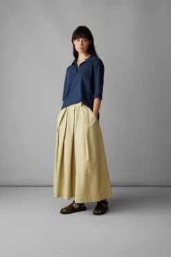 Round Collar Cotton Hemp Tee | Liquorice -Falke Store WJEUS29 2