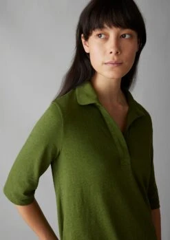 Round Collar Cotton Hemp Tee | Propagator Green -Falke Store WJEUS29 7