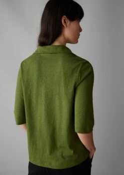 Round Collar Cotton Hemp Tee | Propagator Green -Falke Store WJEUS29 8