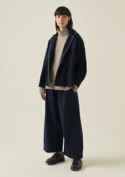 Blanket Stitch Wrap Jacket | Slate -Falke Store WJKTW03 3