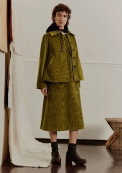 Organic Cord Swingy Jacket | Woodland Green 11 Organic Cord Swingy Jacket | Woodland Green -Falke Store WJKTW06 2