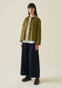 Organic Cord Swingy Jacket | Woodland Green 12 Organic Cord Swingy Jacket | Woodland Green -Falke Store WJKTW06 3