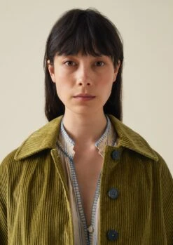 Organic Cord Swingy Jacket | Woodland Green 13 Organic Cord Swingy Jacket | Woodland Green -Falke Store WJKTW06 4