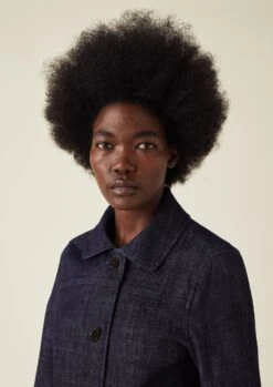 Wide Sleeve Organic Indigo Denim Jacket | Indigo -Falke Store WJKTW13 3