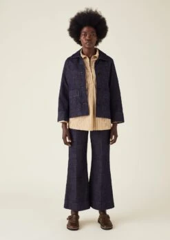 Wide Sleeve Organic Indigo Denim Jacket | Indigo -Falke Store WJKTW13 5