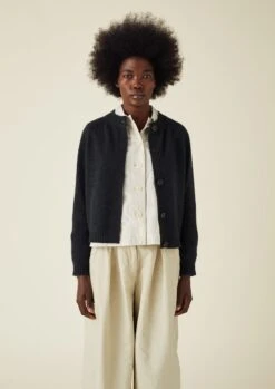 Wool Cashmere Raglan Cardigan | Charcoal -Falke Store WKNTW10 10