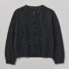 Wool Cashmere Raglan Cardigan | Charcoal -Falke Store WKNTW10 charcoal 0