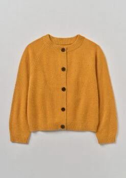 Wool Cashmere Raglan Cardigan | Ginger Melange
