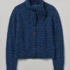 Tie Neck Stripe Donegal Cardigan | Blue Multi -Falke Store WKNTW18 bluemulti 0