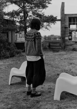 Graphic Yoke Donegal Sweater | Fossil Grey/Navy -Falke Store WKNTW21 2 c1b6879b 51c4 4327 9d92 df24f3eca770