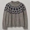 Graphic Yoke Donegal Sweater | Fossil Grey/Navy 2 Graphic Yoke Donegal Sweater | Fossil Grey/Navy -Falke Store WKNTW21 fossilgreynavy 0