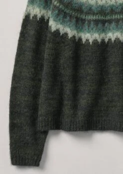Fair Isle Yoke Mohair Blend Sweater | Marble Green -Falke Store WKNTW25 13