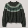 Fair Isle Yoke Mohair Blend Sweater | Marble Green -Falke Store WKNTW25 marblegreen 0