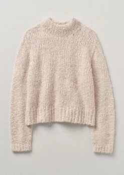 Boucle Alpaca Wool Sweater | Ecru
