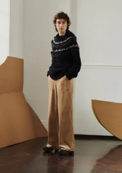 Stitch Yoke Lofty Sweater | Navy Multi -Falke Store WKNTW34 3