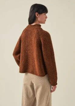 Donegal Wool Easy Sweater | Cinnamon -Falke Store WKNTW36 3