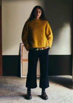 Donegal Wool Easy Sweater | Mimosa Yellow -Falke Store WKNTW36 5