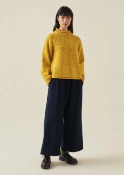 Donegal Wool Easy Sweater | Mimosa Yellow -Falke Store WKNTW36 6