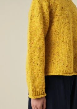 Donegal Wool Easy Sweater | Mimosa Yellow -Falke Store WKNTW36 7