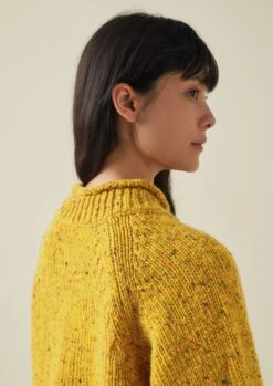 Donegal Wool Easy Sweater | Mimosa Yellow -Falke Store WKNTW36 8