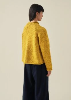 Donegal Wool Easy Sweater | Mimosa Yellow -Falke Store WKNTW36 9