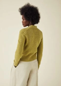 V-Neck Wool Neat Cardigan | Verbena -Falke Store WKNTW40 3