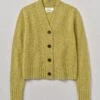V-Neck Wool Neat Cardigan | Verbena -Falke Store WKNTW40 verbena 0