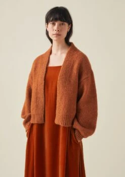 Lofty Alpaca Blend Cardigan | Pumpkin -Falke Store WKNTW47 6