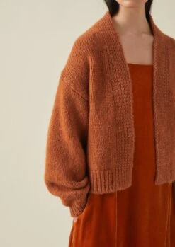 Lofty Alpaca Blend Cardigan | Pumpkin -Falke Store WKNTW47 7