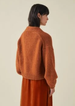 Lofty Alpaca Blend Cardigan | Pumpkin -Falke Store WKNTW47 9