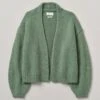 Lofty Alpaca Blend Cardigan | Mint -Falke Store WKNTW47 mint 0