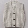 Textured Knitted Waistcoat | Oat