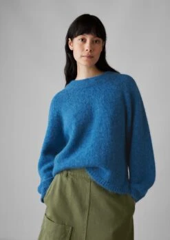 Lofty Alpaca Blend Sweater | Soft Cornflower -Falke Store WKNUS08 1