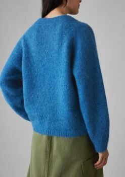 Lofty Alpaca Blend Sweater | Soft Cornflower -Falke Store WKNUS08 4