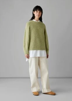 Lofty Alpaca Blend Sweater | Pea Shoot -Falke Store WKNUS08 6