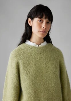 Lofty Alpaca Blend Sweater | Pea Shoot -Falke Store WKNUS08 8
