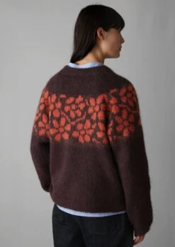 Trailing Floral Alpaca Blend Sweater | Plum/Orange -Falke Store WKNUS10 5